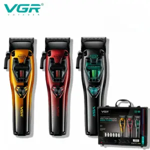 Аккумуляторная машинка для стрижки VGR V-668, 3 сменных цвета корпуса