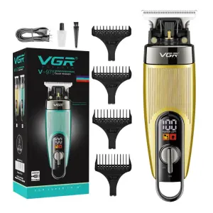 Машинка для стрижки волос VGR V-975 триммер для бороды и усов. Цвет: золотой