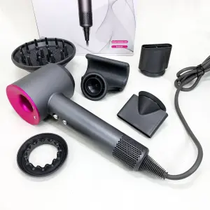 Фен Super Hair Dryer с 5 насадками для быстрой сушки и укладки волос.