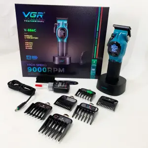 Машинка для стрижки аккумуляторная VGR V-886C BLUE