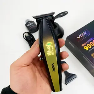 Машинка для стрижки волос с мощным мотором XPRO VGR V-992 GOLD с насадками 1-2-3 мм