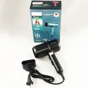 Фен стайлер Rainberg RB-2260 для волос 3 скорости 3 режима температуры Ионизация 1500В Black