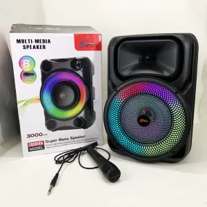 Портативная караоке колонка SPS 8147 Bluetooth 20W с микрофоном и RGB-подсветкой