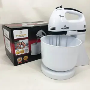 Миксер Crownberg CB-7320 ручной с подставкой и емкостью 2л 300 Вт на 7 скоростей, кухонный тестомес