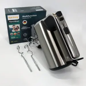 Миксер ручной электрический Rainberg RB-1012 600W Нержавейка, ручной миксер для кухни, мощный миксер