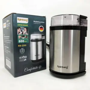 Электрическая роторная кофемолка Rainberg RB-2205 600 Вт Нержавеющая сталь