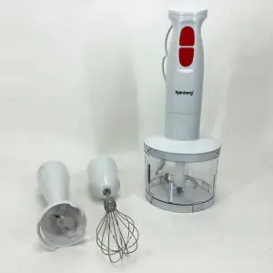 Блендер 3в1 Rainberg RB-2243 500W погружной блендер измельчитель для молочных коктейлей. Цвет: белый