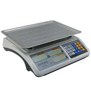 Весы торговые электронные аккумуляторные Rainberg RB-311 до 55 кг со счетчиком цены 2 дисплея