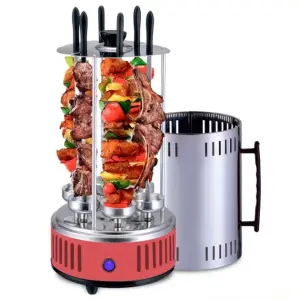 Электрошашлычница вертикальная Domotec MS-7783 нержавеющая сталь