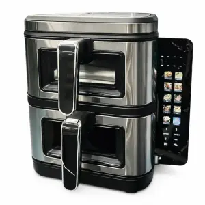 Большая аэрофритюрница 15 л на 2 чаши Rainberg RB-2331 Аэрогриль усиленной мощностью 4800Вт с дисплеем