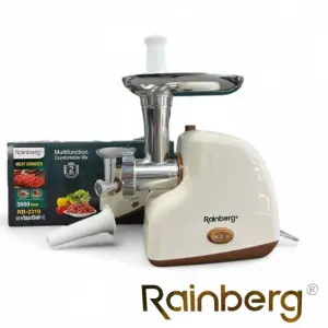 Мясорубка электрическая Rainberg RB-2319 с системой реверса насадка куббе 3000Вт Beige