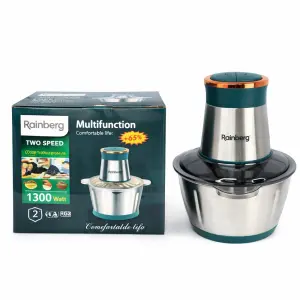 Блендер стационарный Rainberg RB-2202 измельчитель кухонный 1300W чаша металлическая на 2л чоппер