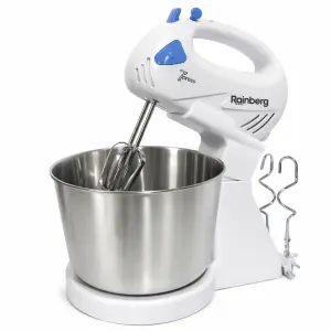 Стационарный электрический миксер с чашей Rainberg RB-1006 500W с насадками для замешивания теста Blue