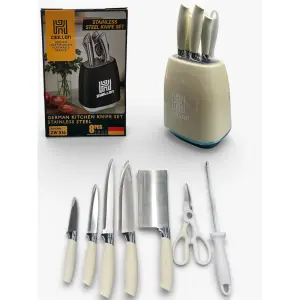 Набор ножей из нержавеющей стали с основанием Rainberg RB-2330 White