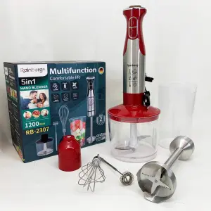 Блендер 5в1 Rainberg RB-2307 многофункциональный погружной и стационарный Red