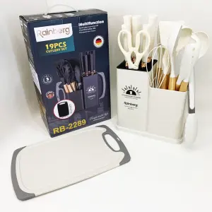 Набор кухонных принадлежностей на подставке Rainberg RB-2289 White