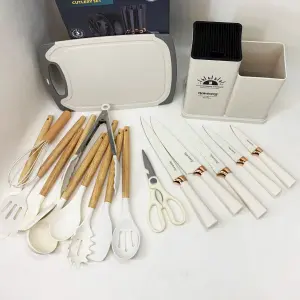 Набор кухонных принадлежностей на подставке Rainberg RB-2289 White