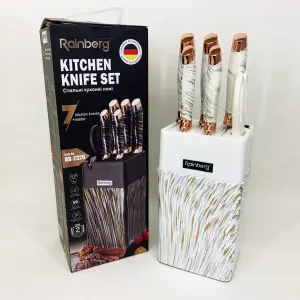 Набор ножей из нержавеющей стали с основанием Rainberg RB-2326 White