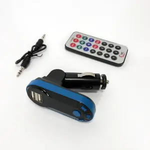 Автомобильный трансмиттер/модулятор CM i9, радио трансмитер, FM модулятор для автомобиля. Цвет: синий