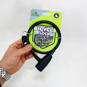 Замок велосипедный KIHUU LOCK 187, 10*80 тросовый, 2 ключа. Цвет: черный