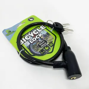 Замок велосипедный KIHUU LOCK 801, 8*65 тросовый, 2 ключа. Цвет: черный