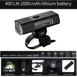 Фара для велосипеда передняя Leadbike LD88-Osram 400LM