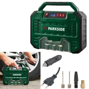 Автомобильный компрессор 12/220в Parkside PMK 150 A1 компрессор для подкачки колёс