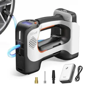 Аккумуляторный компрессор с фонарем Litheli питание от павербанка УМБ Litheli Power Bank 20000 мАч 45Вт