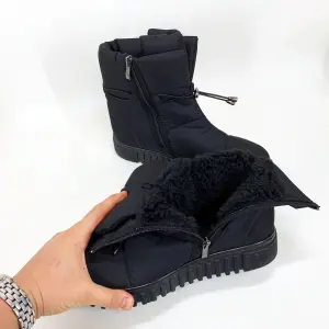 Ботинки женские утепленные черные 41р 26,5см, Бурки бабуши женские войлок, Женские ботинки из нейлона